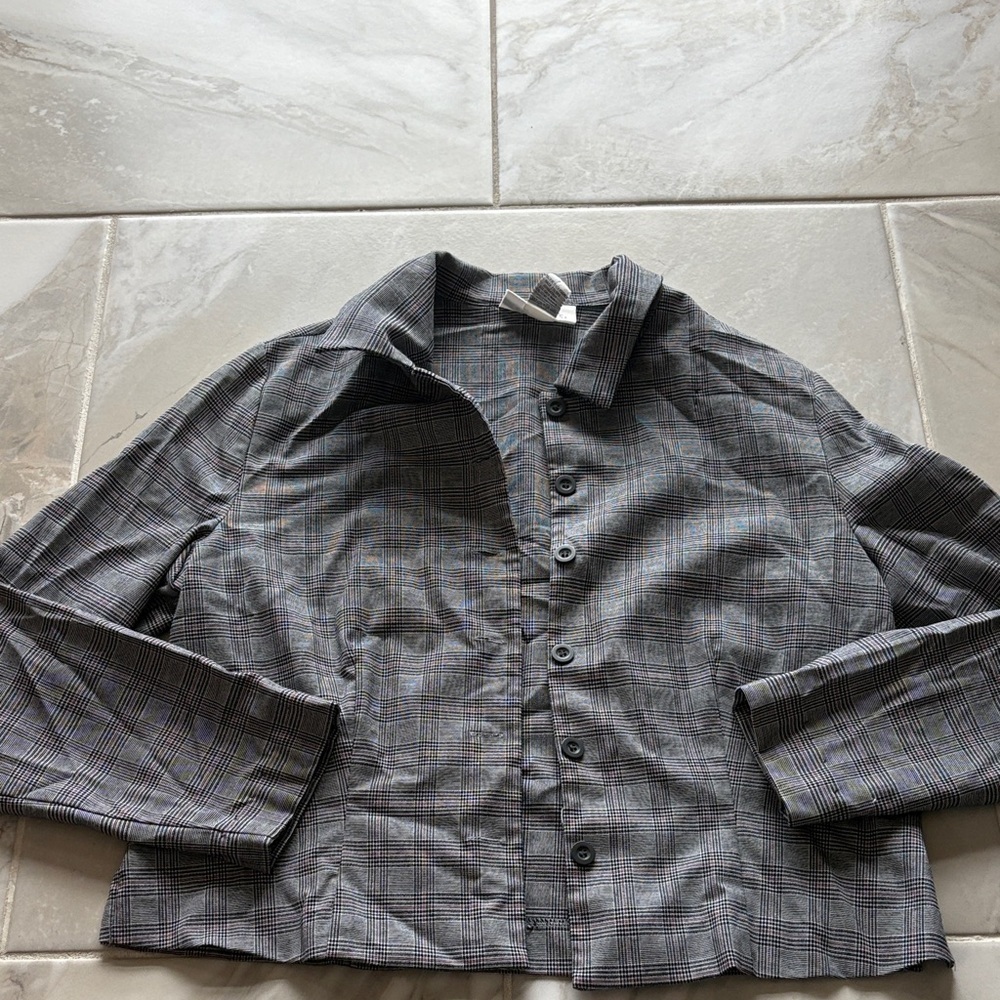 Chadwicks Black and White Plaid Blouse